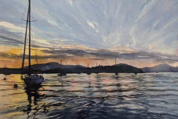 Harbor Sunset by Rick Osann Art
