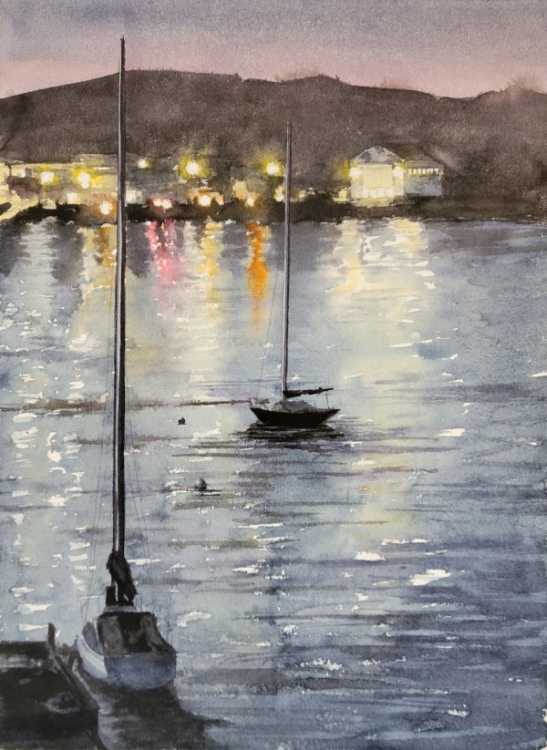 Twilight Across the Harbor by Rick Osann Art
