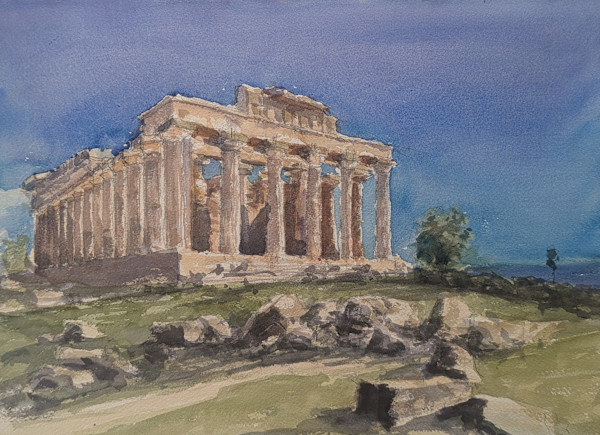Temple at Selinunte Sicily by Rick Osann Art