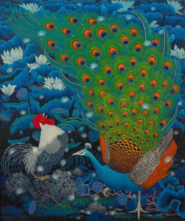 AC008 (Peacock & Rooster) by Narongchai Pathummas
