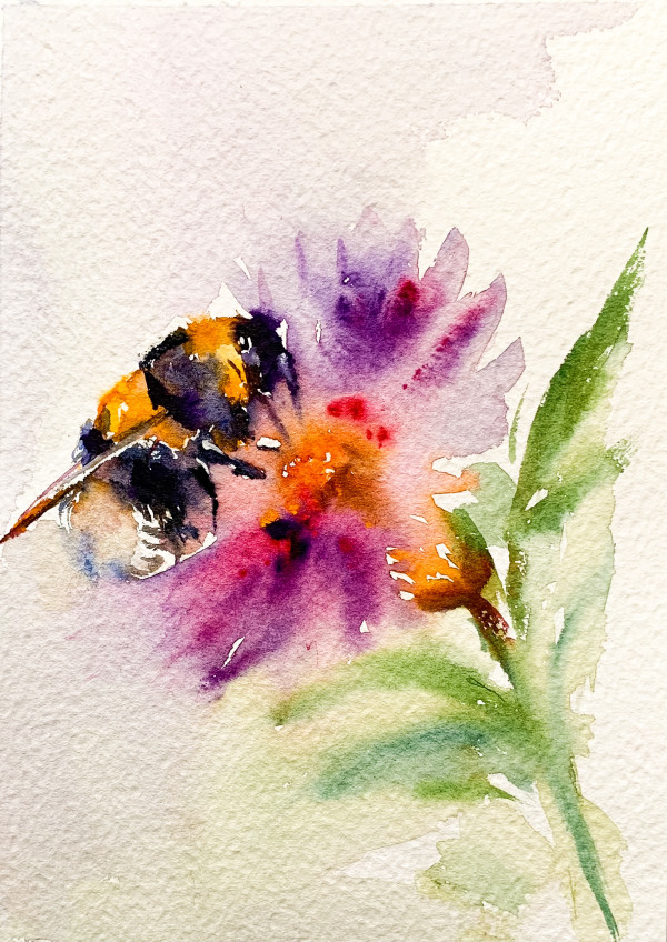 Bee on a flower by URVAAA