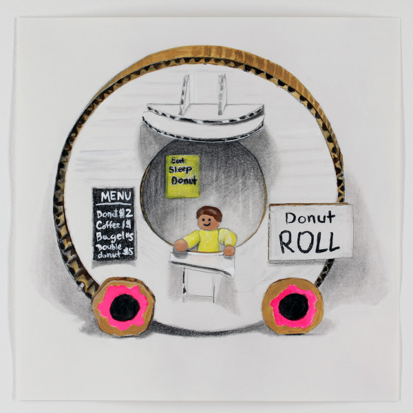 Donut Roll: A Drawing of a Sculpture by USN Student, Ade, '28