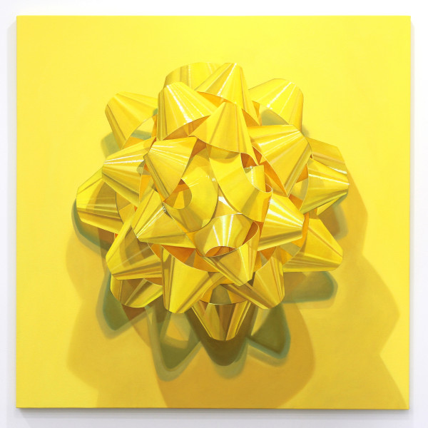 Gold Bow on Yellow by Melodie Provenzano