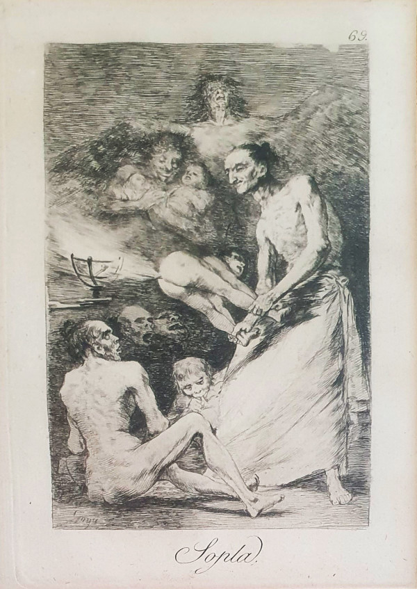 Sopla (Serie Los Caprichos) by Francisco de Goya