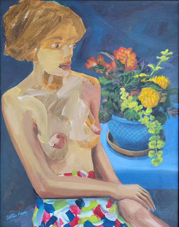 Ms Ivy with the Double Begonias by Fletcher Hayes, Image 1.
