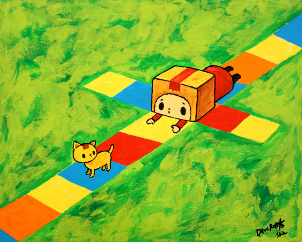 BOXY take cat for a walk by DEVILROBOTS