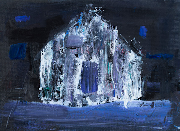 White House Along Highway by Hugh Martin