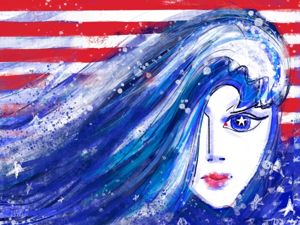 The American Blue Wave Saves Democracy Poster by Lois Keller