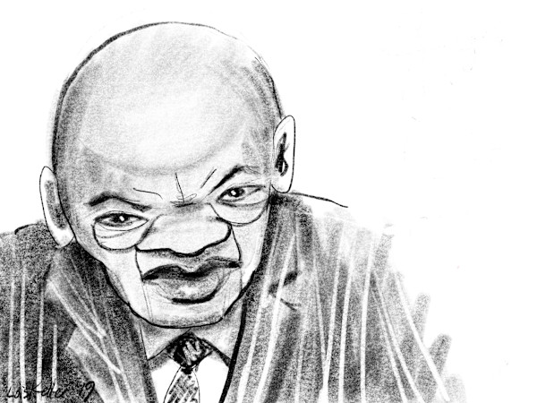 Digital Drawings of the Impeachment Trial of Donald Trump by Lois Keller