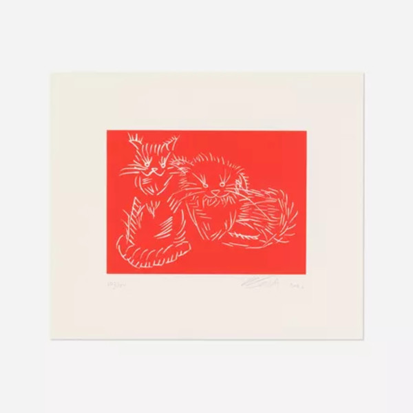 Cats (Red) by Ai Weiwei, Image 1.