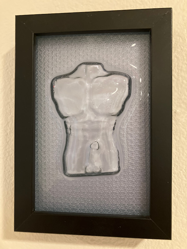 Nude Male Torso (Indigo Blue/Gray) by Richard Glenn