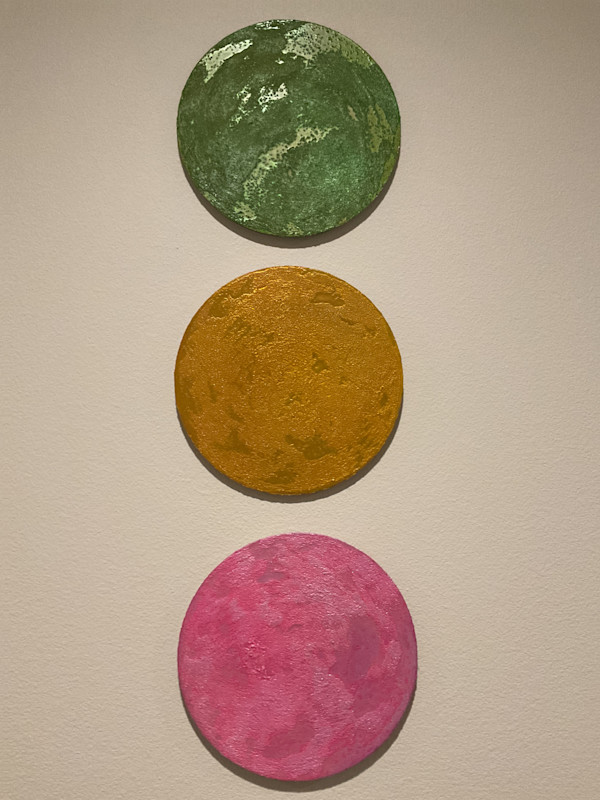 Planets (Green, Marigold + Pink) by Debra Ann Mumm