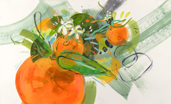 Oranges and Blossoms 1 by Kristin  Cronic