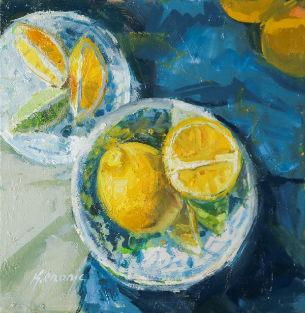 gingham lemon 3 by Kristin  Cronic