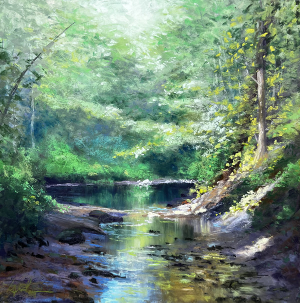 Dappled Light on the Red Cedar by Wendy Peterson
