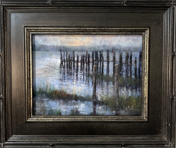Rain Soaked Pier - Plein Air by Wendy Peterson