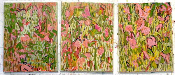 Blossoms in the Grass, oil on canvas by Billie Bourgeois, Image 1.