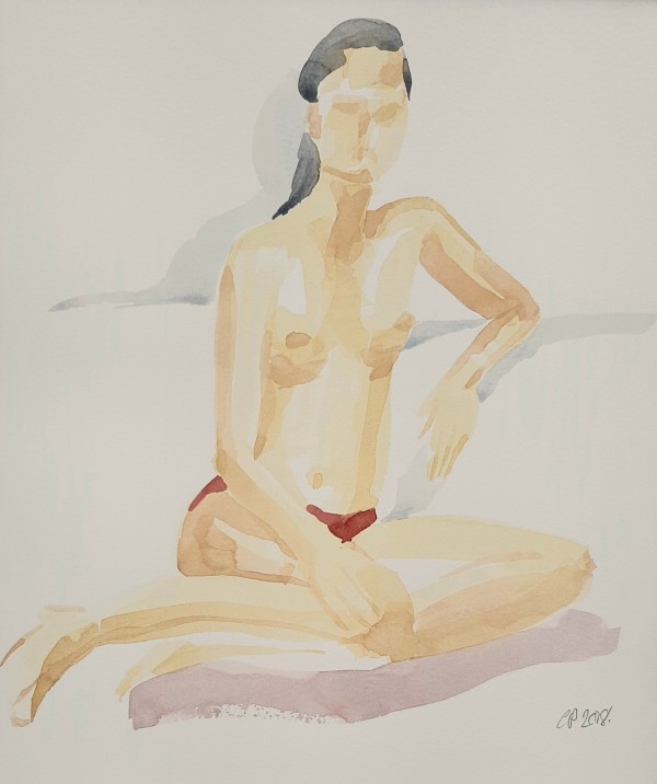 Seated female full figure by Claire Philpott