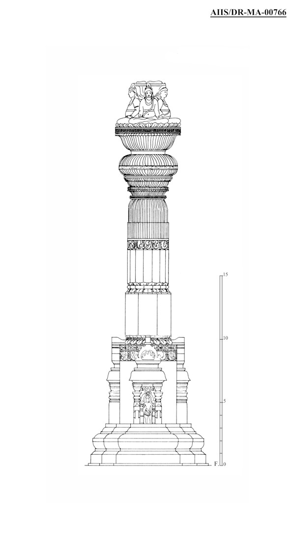 4. Monolithic Column at Indra Sabha Cave by Ellora Caves, Aurangabad, Maharashtra, India, Image 2.
