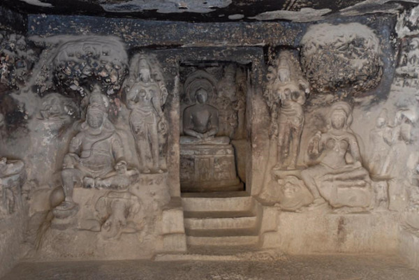 Main Shrine J13 with Sarvanubhuti and Ambika Flanking Entrance