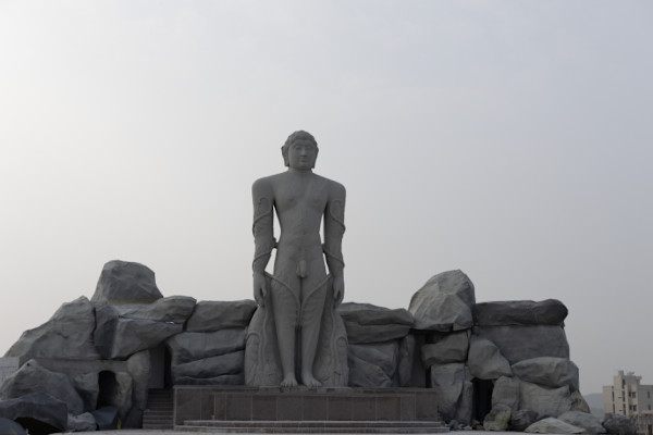 Monolithic sculpture of Bahubali, 2024 by Songadh Jain Temple, Bhavnagar, Gujarat, India