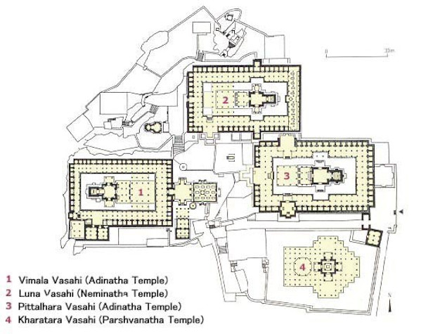 Plan of Dilwara Jain Temples
