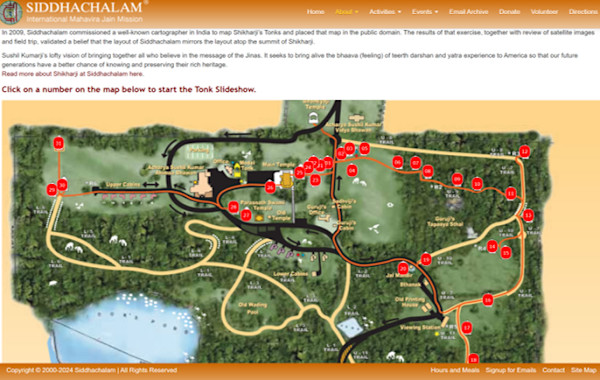 A map of Sammeta Shikhara as it has been recreated at Siddhachalam in New Jersey