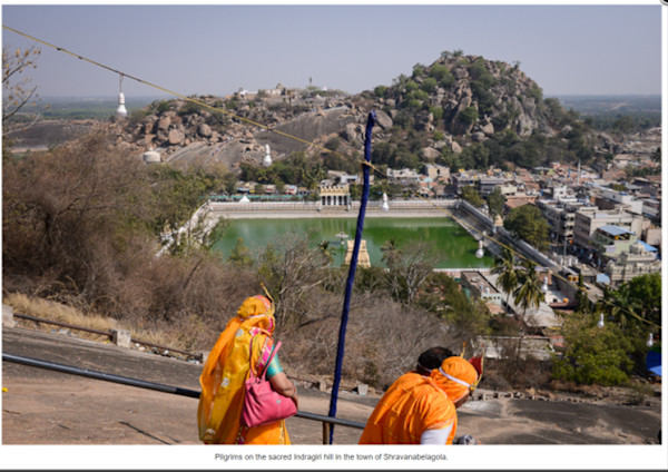 Pilgrims on the Sacred Indragiri Hill by Shravanabelagola, Karnataka