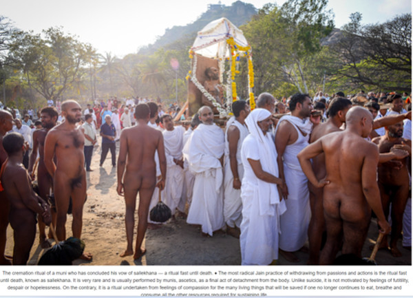 Cremation Ritual of an Ascetic who Performed a Ritual Fast Until Death by Shravanabelagola, Karnataka