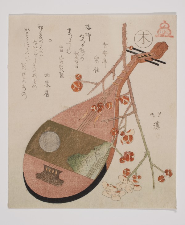 Lute with Plum Branch by Totoya Hokkei