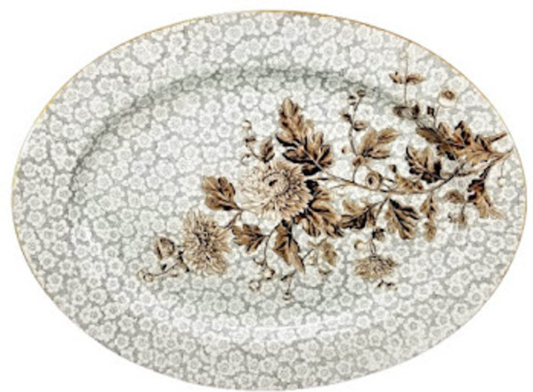 W1393 (Chrysanthemums) by Worcester Royal Porcelain Co.