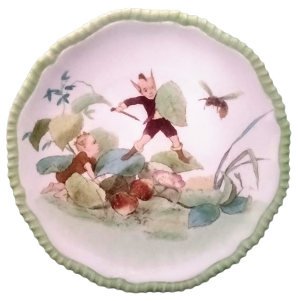 Puck Dessert Service: An Unpleasant Interruption by W. T. Copeland & Sons