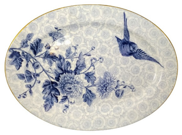 W1203 (Chrysanthemums & Bird) by Worcester Royal Porcelain Co.