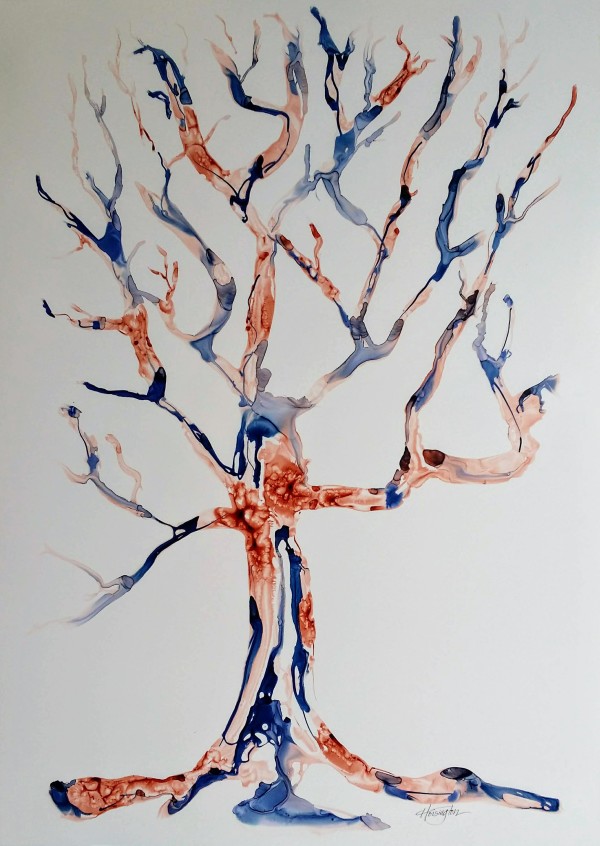 Blue and Burnt Umber Tree by Kit Hoisington