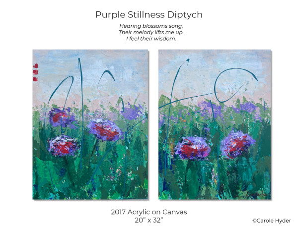 Purple Silence Diptych by Carole Hyder