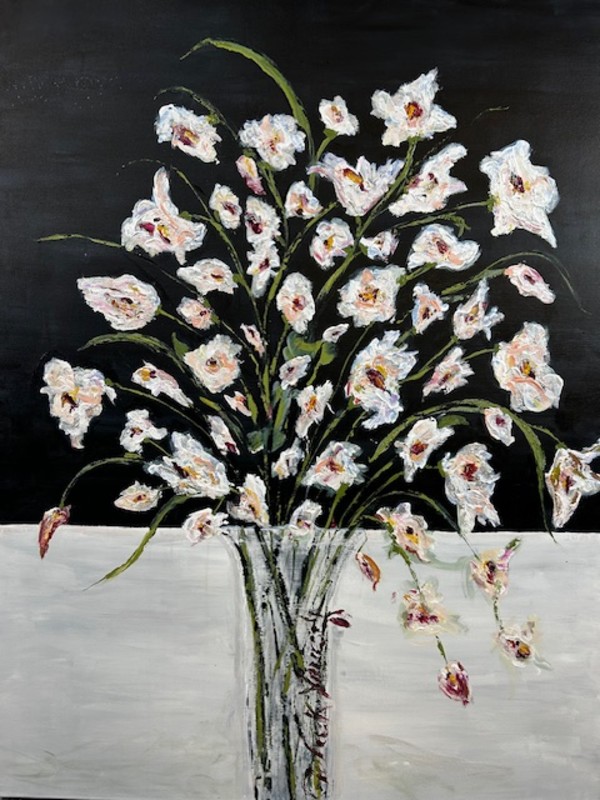 GFYS Series #3 of 9 White Lillies 36x48 by Christine Lampe