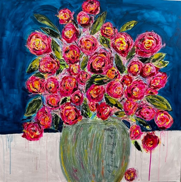 GFYS Series #2 of 9 36x36 Pink Roses by Christine Lampe