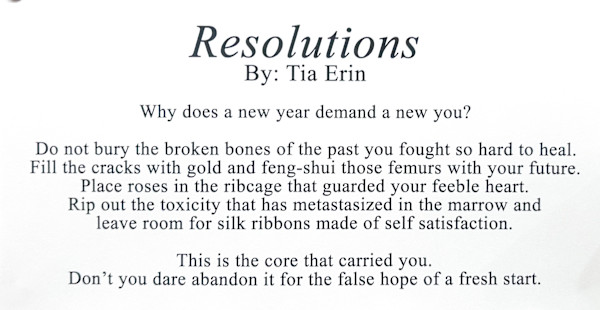 Resolutions by Tia Erin