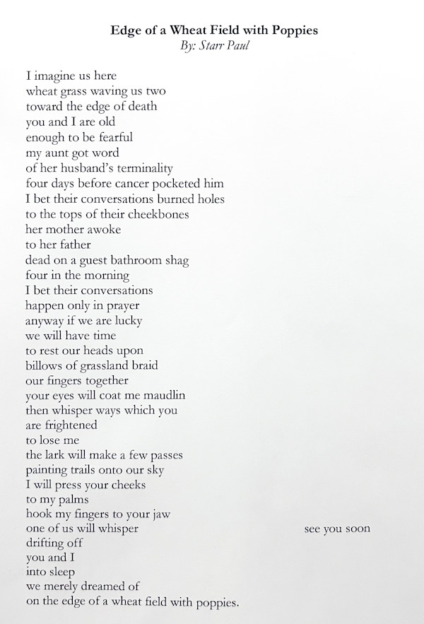 Edge of a Wheatfield with Poppies by Starr Paul