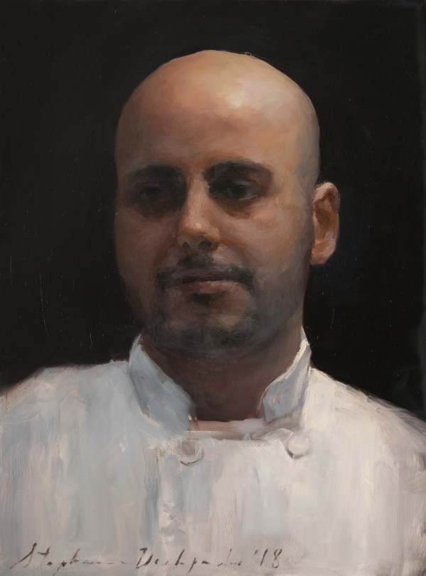 Oil Sketch of a Waiter by Stephanie Deshpande