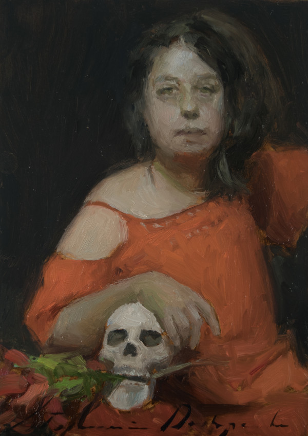 Woman with Skull by Stephanie Deshpande
