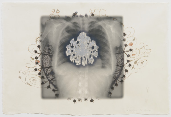 Inhale Series (horizontal/orange chandelier) by April Vollmer
