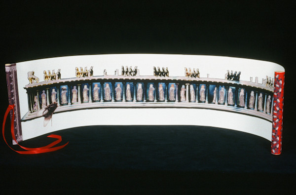 Slaves of Pergamon (blue scroll) by April Vollmer