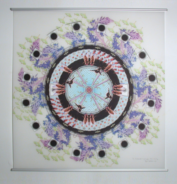 Bramante's Tiny Temple: Cieling Dome (flowers and luna moths) by April Vollmer