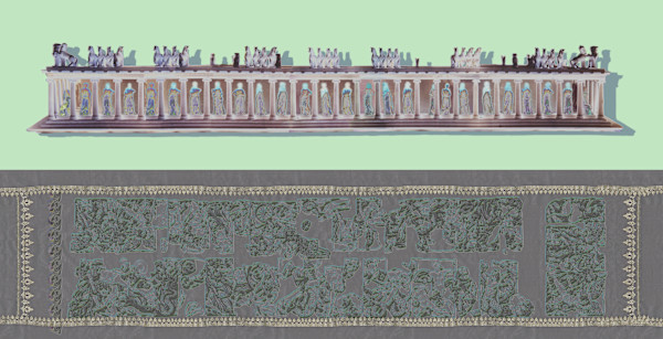 Slaves of Pergamon (pink scroll) by April Vollmer