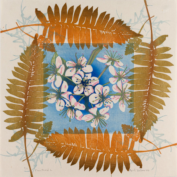 Fern Field 2, Blue (ed 7) by April Vollmer