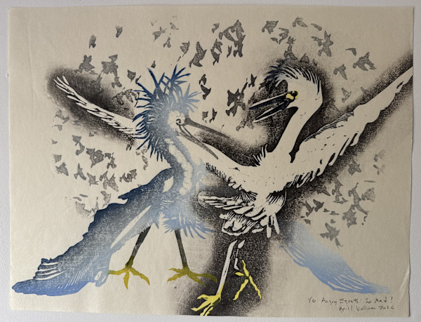Angry Egrets 3: So Mad! (ed 7) by April Vollmer, Image 1.