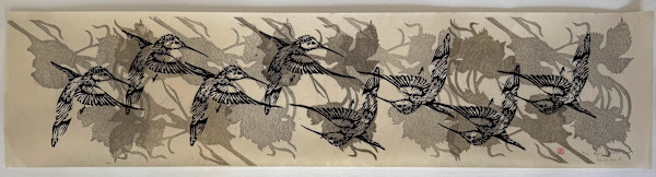 Landscape Series #4 (vine/hummingbird) by April Vollmer