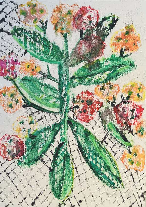 Lantana Serenade: A Spanish Floral Rhapsody on Paper by Jeanne Connolly