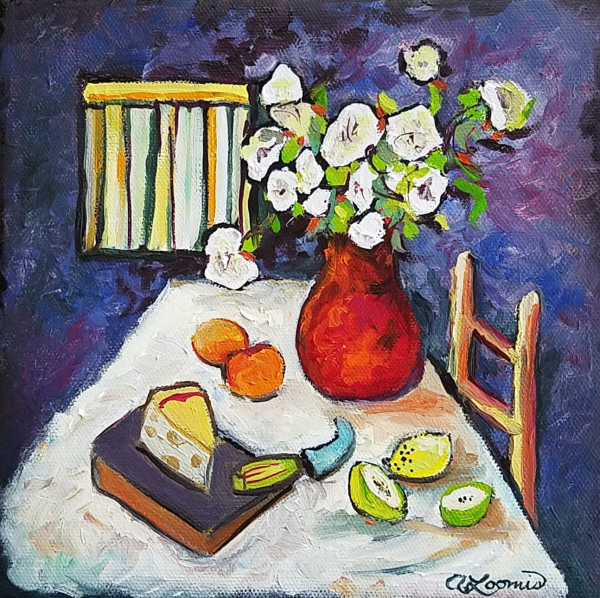 Still Life with Cheese by Anita L Loomis